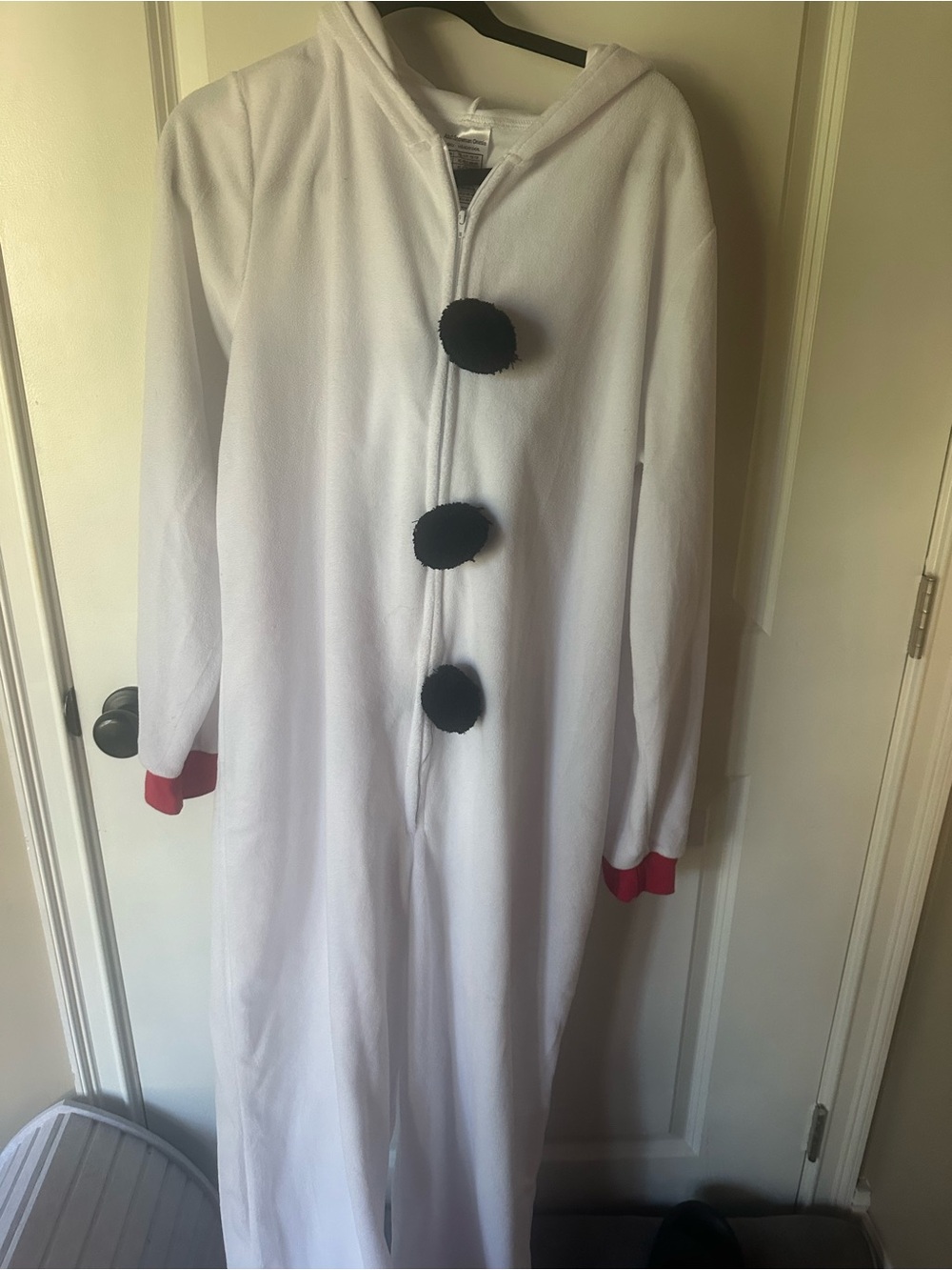 Unisex Snowman Onesie Pajamas with Pom Buttons